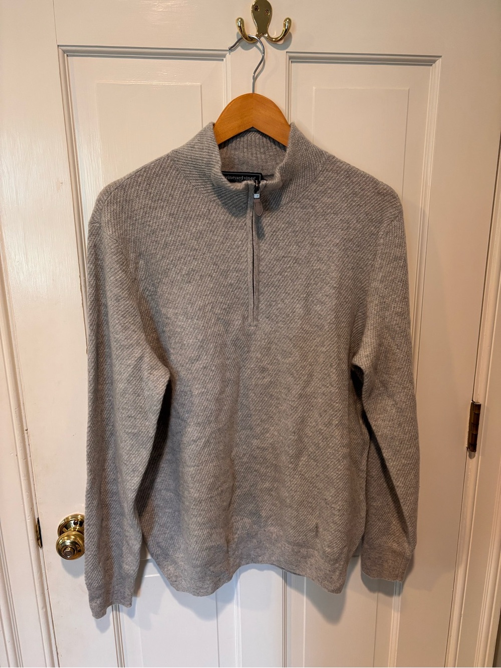 Vineyard Vines Heather Gray Half-Zip Sweater